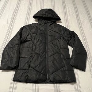 Girls Swiss Tech Girls Heavyweight Faux Fur Lined Long Puffer Jacket - Black